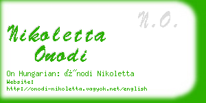 nikoletta onodi business card